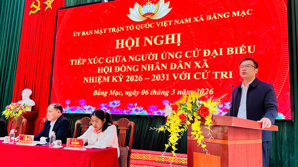 HỘI NGHỊ TIẾP XÚC CỬ TRI VỚI NGƯỜI ỨNG CỬ ĐẠI BIỂU HĐND XÃ BẰNG MẠC NHIỆM KỲ 2026–2031 TẠI ĐƠN VỊ BẦU CỬ SỐ 2