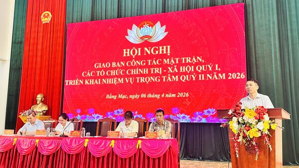 MTTQ xã Bằng Mạc giao ban quý I/2026, triển khai nhiệm vụ trọng tâm quý II
