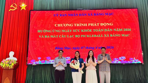 Xã Bằng Mạc phát động Ngày Sức khỏe toàn dân và ra mắt Câu lạc bộ Pickleball